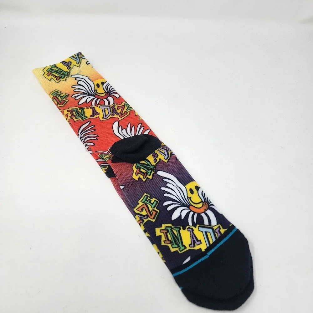 Stance In A Daze Crew Socks Men's L Cushion Multicolor Sun Unisex Stretch